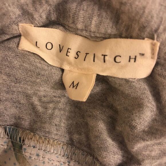 Lovestitch bird print contrast 3/4 sleeve top - Picture 5 of 5